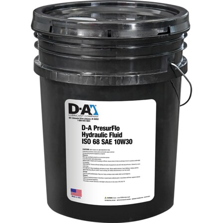 D-A Lubricant Co D-A PresurFlo Hydraulic Fluid ISO 68 SAE 10W30 - 5 Gallon Plastic Pail 55168
